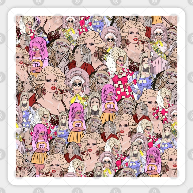 Katya and trixie pattern Sticker by SturgesC